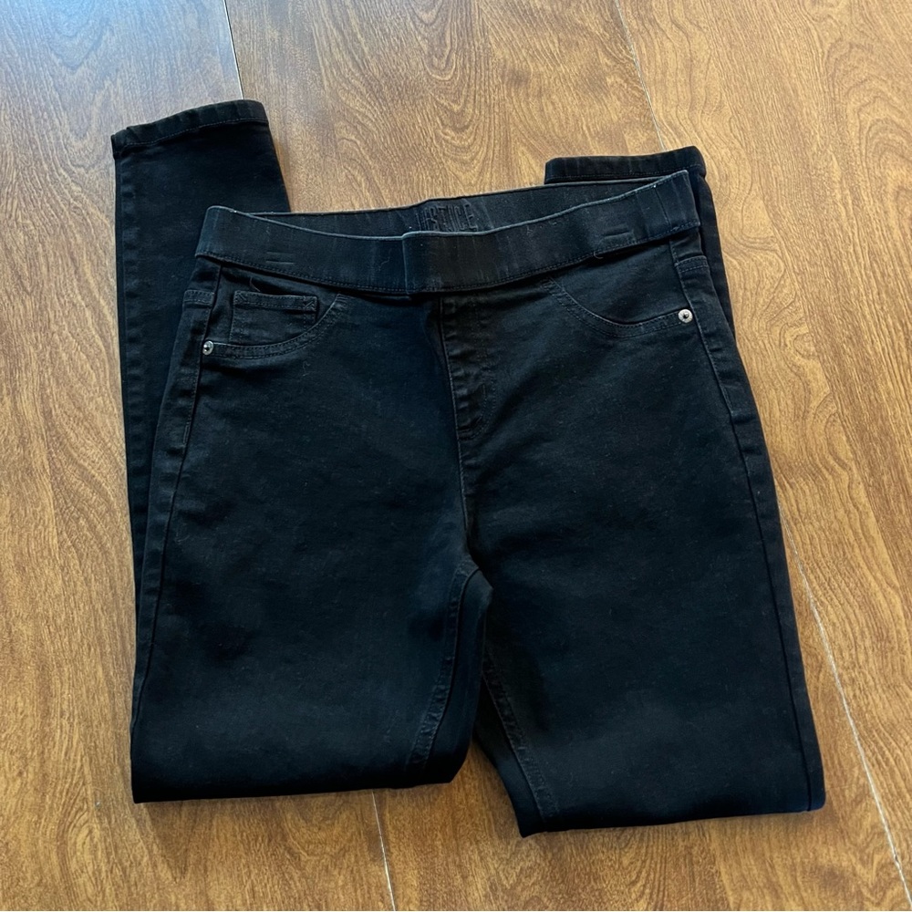 Justice Black Denim PullOn Mid Rise leggings Pants kids size 12 plus